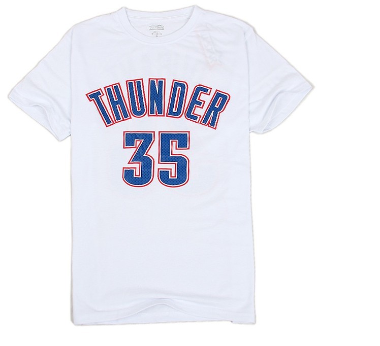 Men's  Oklahoma City Thunder #35 Kevin Durant White T-shirt